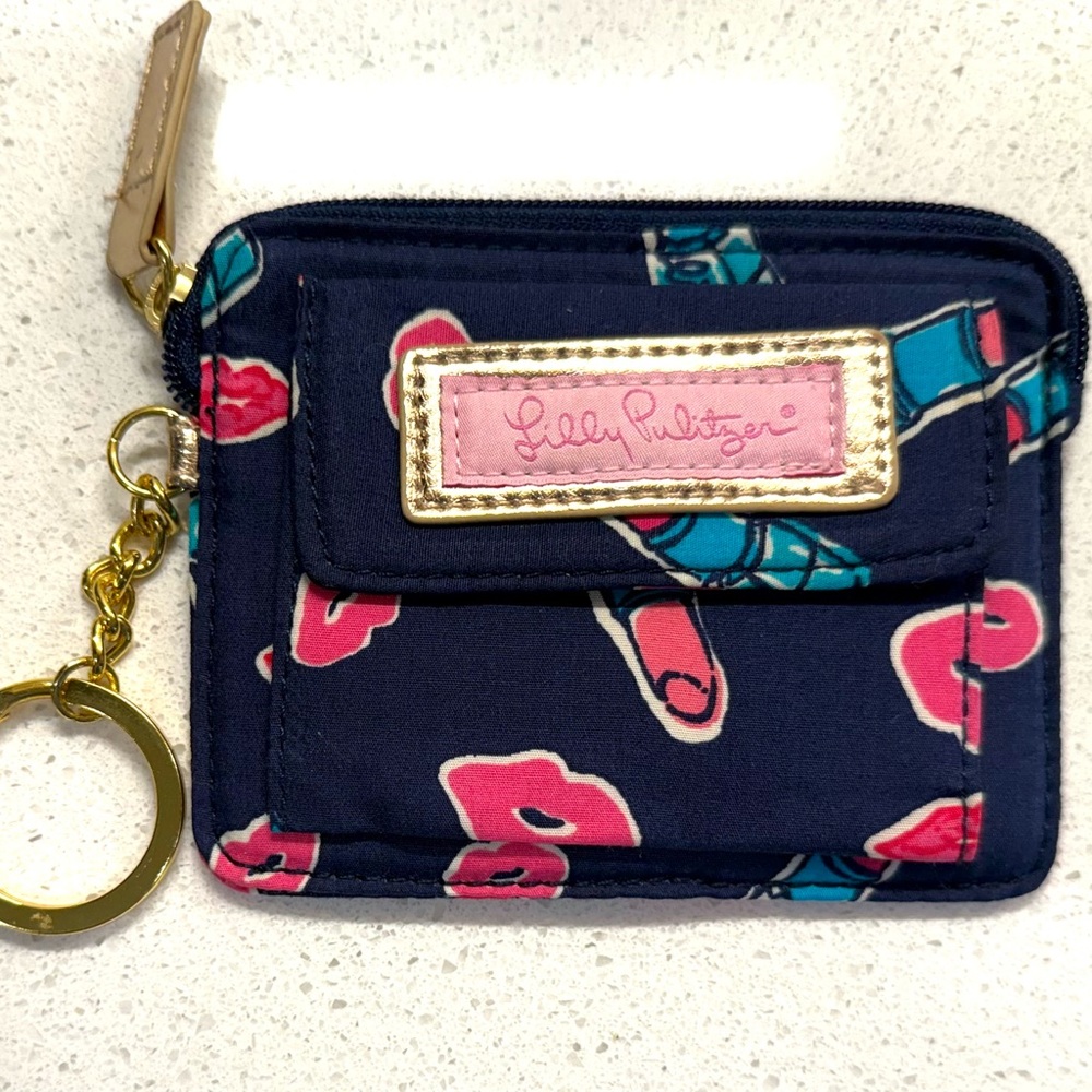 Lilly Pulitzer Floral Navy and Pink Key Holder